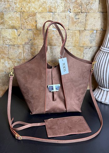 Beden kahverengi Renk Tod's Kahverengi Süet Kemerli Kadın Çanta