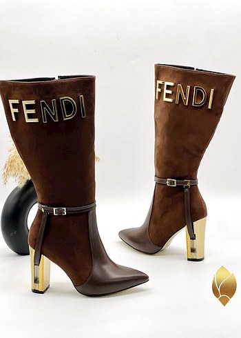 Fendi Fendi Deri Yüksek Topuklu Kadın Çizme