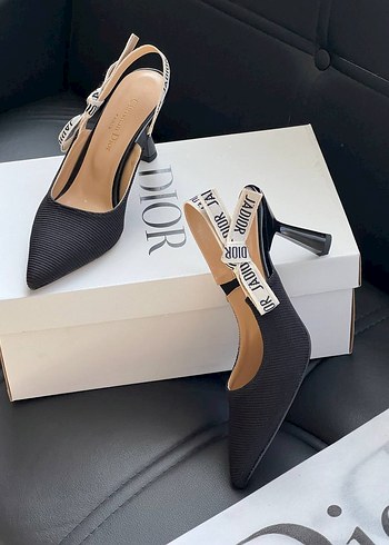 Kadın Siyah Stiletto Topuklu Dior Ayakkabı - Görsel 3