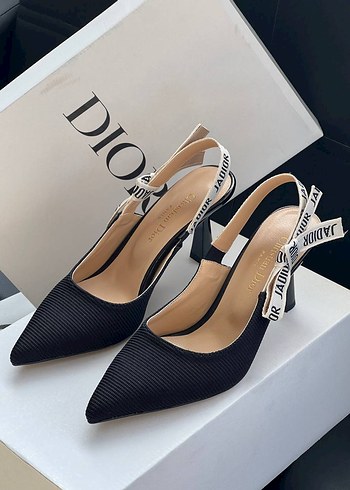 Kadın Siyah Stiletto Topuklu Dior Ayakkabı - Görsel 5