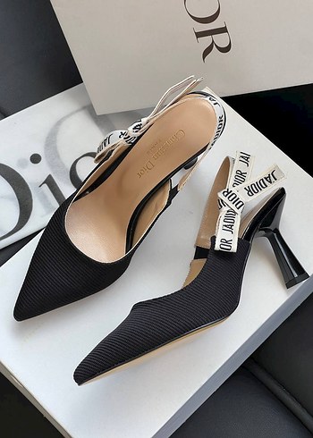 Kadın Siyah Stiletto Topuklu Dior Ayakkabı - Görsel 4