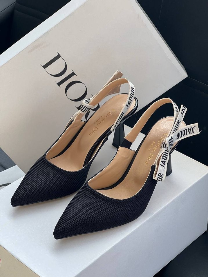 Kadın Siyah Stiletto Topuklu Dior Ayakkabı - Görsel 5