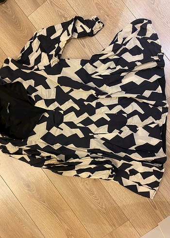 Zebra Desenli yarım kol mini elbise