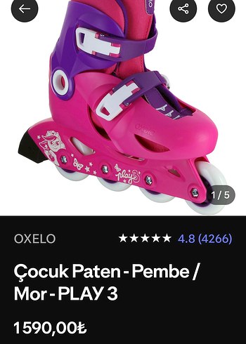 Decathlon Pembe-Mor Kız Çocuk Pateni - Görsel 5