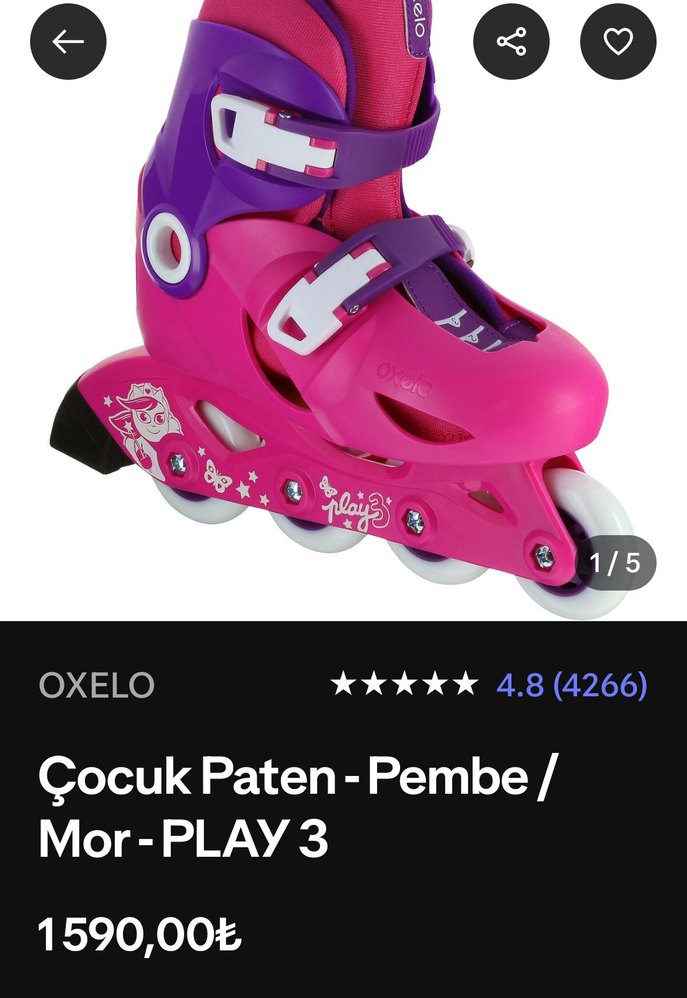 Decathlon Pembe-Mor Kız Çocuk Pateni - Görsel 5