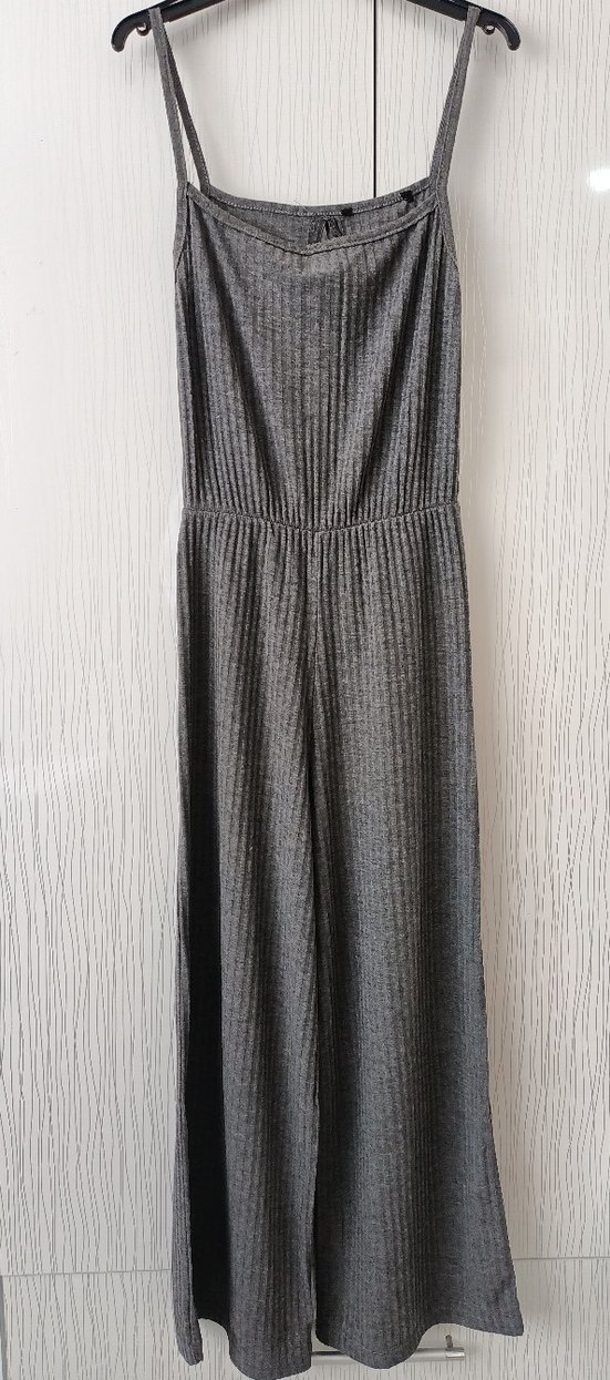 Gri ince askılı yazlık tulum - Görsel 4