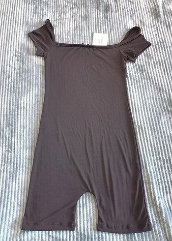 Siyah kısa kollu tayt tulum - Görsel 3