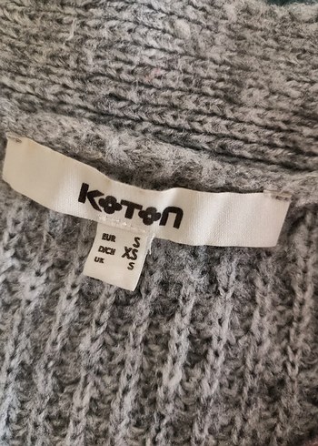 Koton gri v yaka triko hırka - Görsel 6