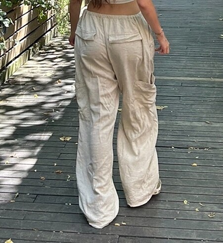 H&M H&M bej keten pantolon
