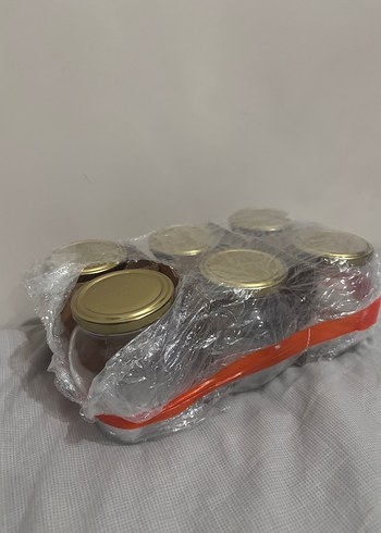 6lı Altın Kapaklı Yumurta  Cam Kavanoz 370cc - Görsel 2