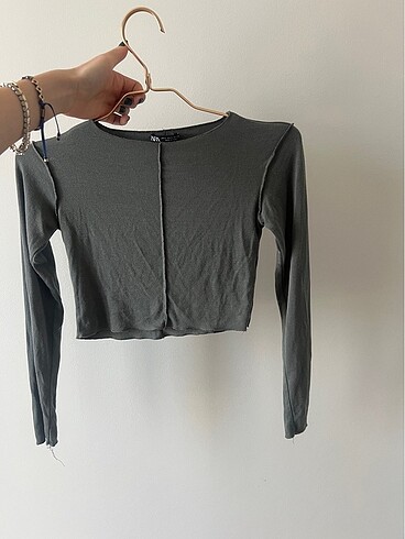 Zara S beden crop uzun kollu