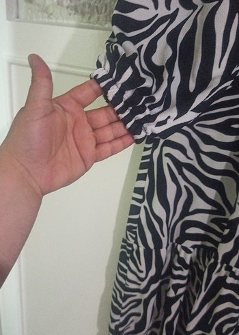 50 Beden Zebra Desenli Uzun Hamile Tuniği