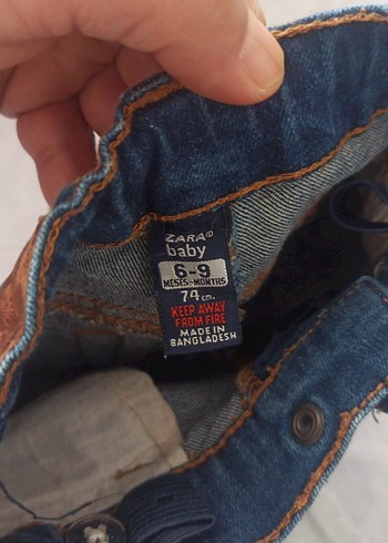 6-9 Ay Beden Erkek Çocuk Koyu Mavi Dar Kesim Kot Pantolon