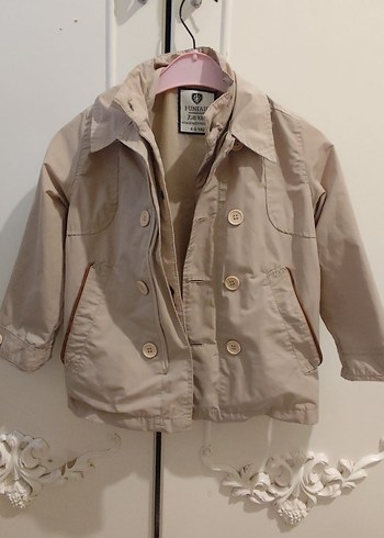 4 5 yaş Düğmeli Bej Midi Trençkot - Görsel 3