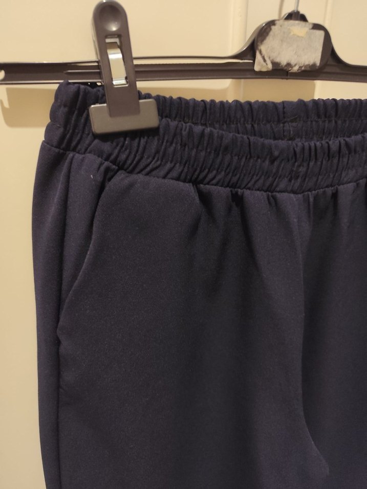 Lacivert Kadın Rahat Kesim Midi  Pantolon - Görsel 2