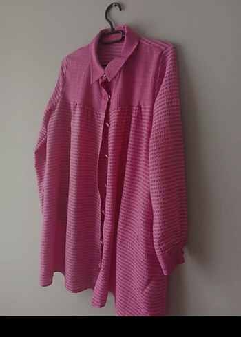 Pembe Uzun Kollu Keten Kadın ikili takım - Görsel 2