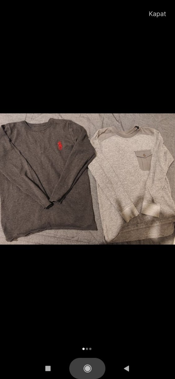 Düğmeli Gri Erkek Sweatshirt - Görsel 3