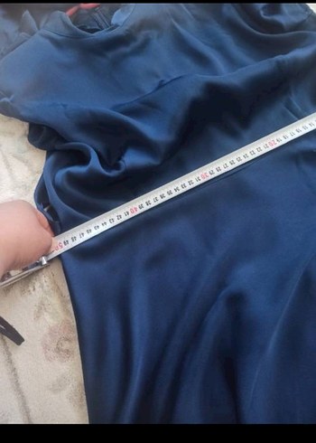 şal dahil 95 kiloyla 1.60 boyla giyildi Lacivert Uzun  Elbise - Görsel 8