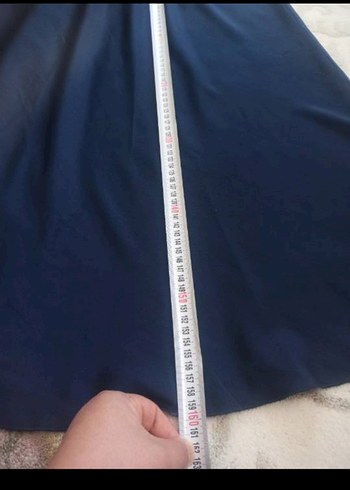 şal dahil 95 kiloyla 1.60 boyla giyildi Lacivert Uzun  Elbise - Görsel 7