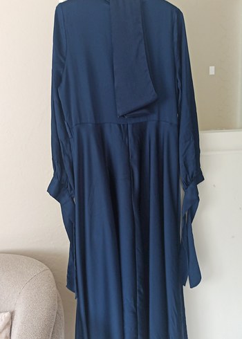 şal dahil 95 kiloyla 1.60 boyla giyildi Lacivert Uzun  Elbise - Görsel 6