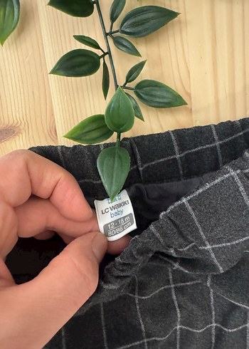 Düğmeli Erkek Gri Koton Pantolon - Görsel 2