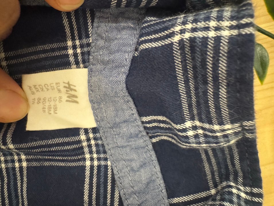 Erkek çocuk Lacivert Kareli Uzun Kollu Gömlek - Görsel 2