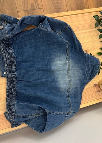 Çocuk Mavi Kısa Denim Ceket - Görsel 2