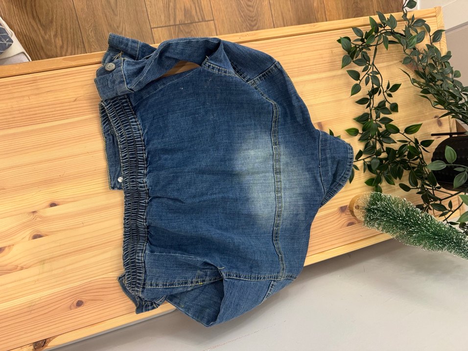 Çocuk Mavi Kısa Denim Ceket - Görsel 2