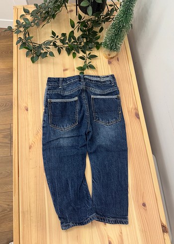 Erkek Çocuk Koyu Mavi Bol Kesim Denim Pantolon - Görsel 3