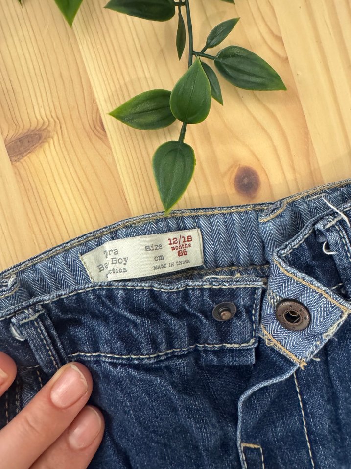 Erkek Çocuk Koyu Mavi Bol Kesim Denim Pantolon - Görsel 2