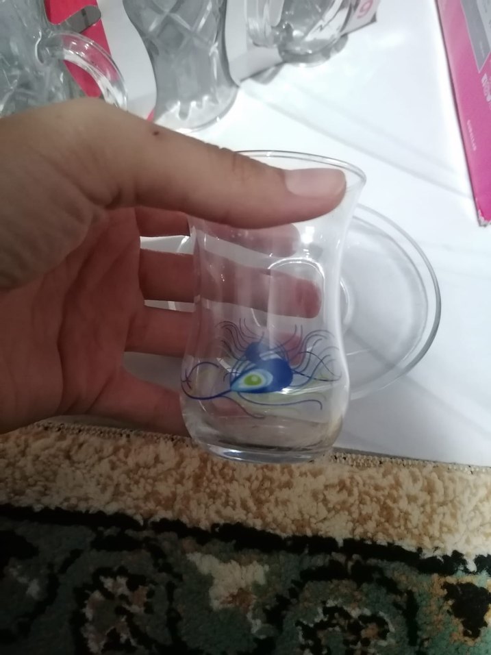 Lav 12 adet 6'lı Çay Bardağı Seti ve Tabak - Görsel 3