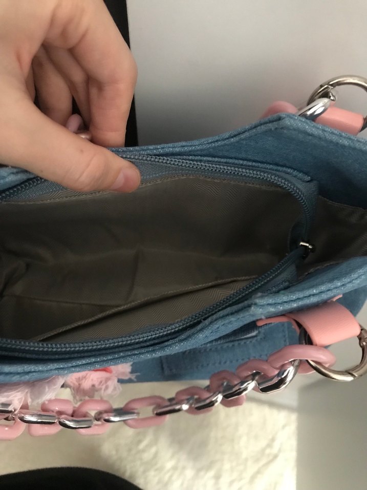 Yıldız Nakışlı Mavi Kot Kadın Çantası - Görsel 3