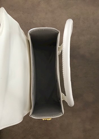 Beyaz Deri Kadın El Çantası - Görsel 4