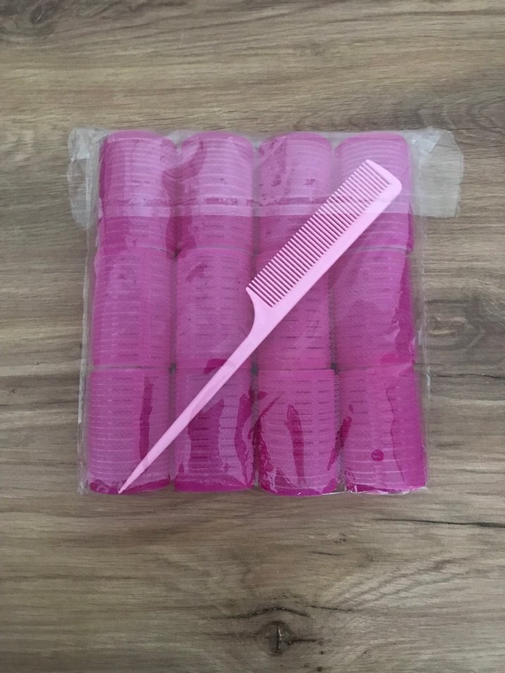 Pembe Plastik Cırtlı Saç Bigudisi Seti - Görsel 2