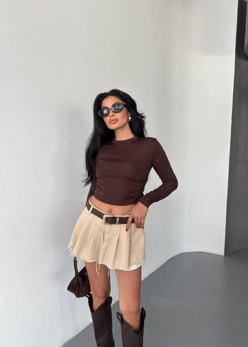 Yan büzgü crop - Görsel 3