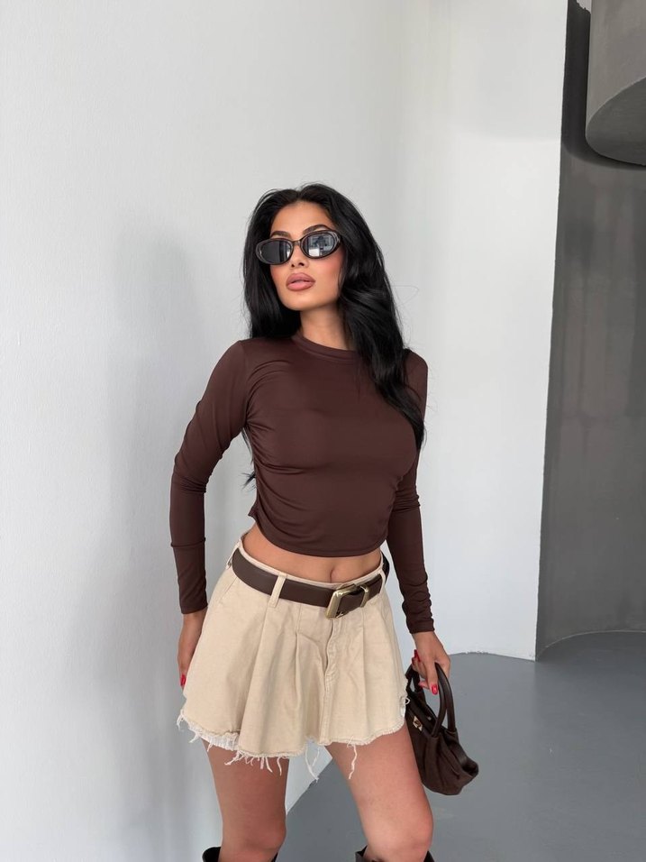 Yan büzgü crop - Görsel 2