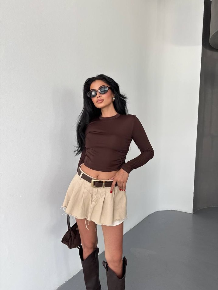 Yan büzgü crop - Görsel 3