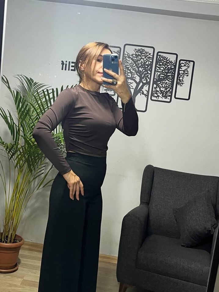 kahve yan büzgülü basıc - Görsel 3