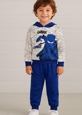 Erkek Çocuk Kapüşonlu Baskılı Eşofman Takımı - Görsel 2