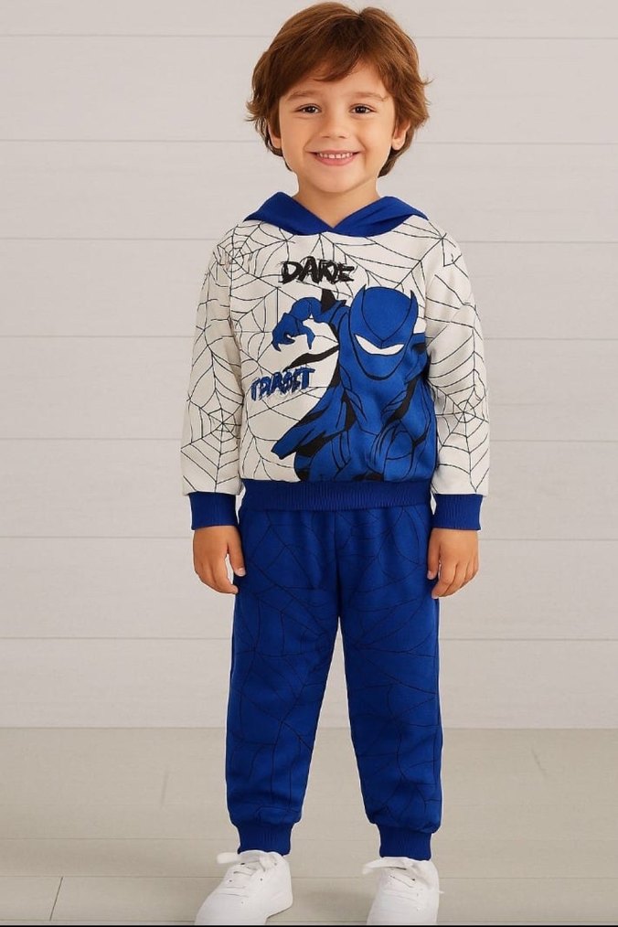 Erkek Çocuk Kapüşonlu Baskılı Eşofman Takımı - Görsel 2