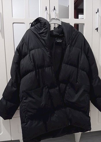 Siyah Şişme Kadın Kışlık Ceket - Görsel 4