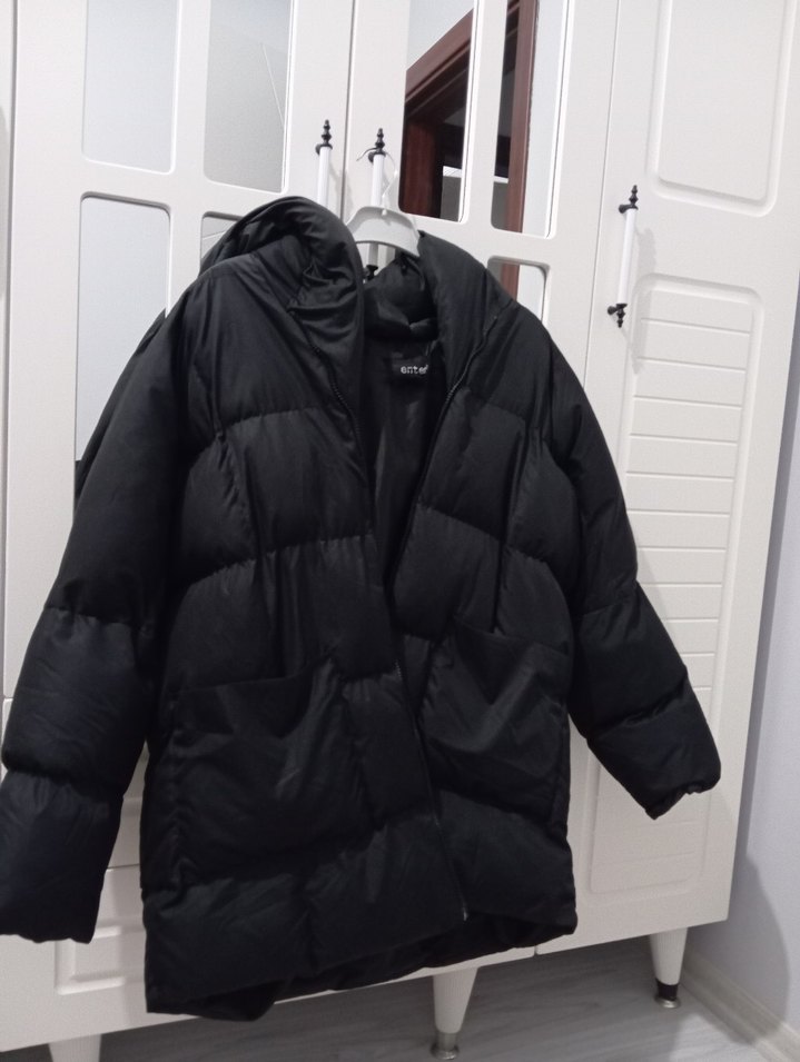 Siyah Şişme Kadın Kışlık Ceket - Görsel 3