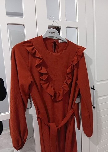 Kadın Kırmızı Fırfırlı Uzun Kollu ikili takım - Görsel 2