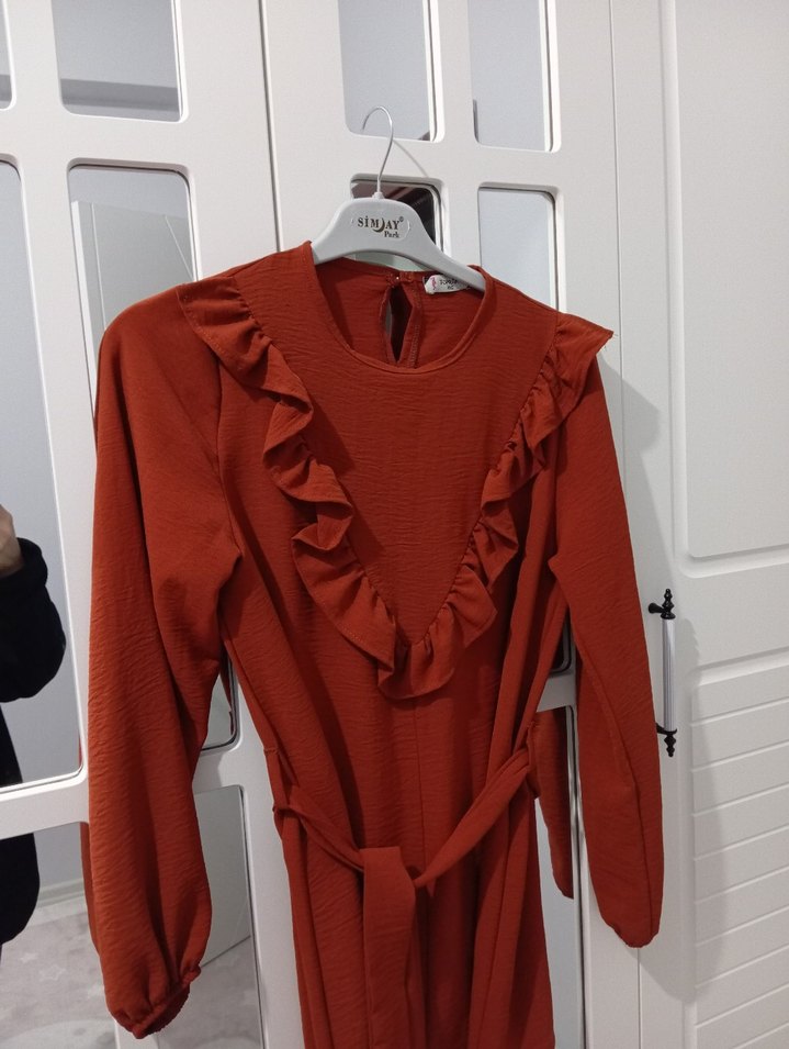 Kadın Kırmızı Fırfırlı Uzun Kollu ikili takım - Görsel 2