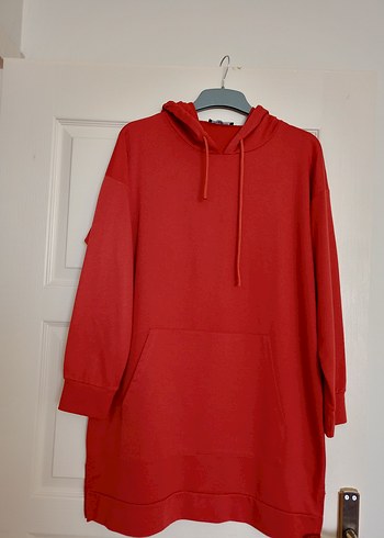 l Beden Kiremit Kapüşonlu Salaş Sweatshirt