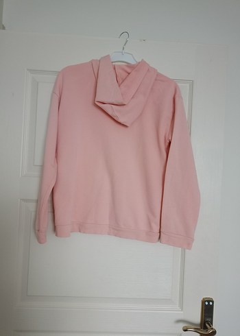 10 Yaş Beden Kız Çocuk Kapüşonlu Fermuarlı Pembe Sweatshirt
