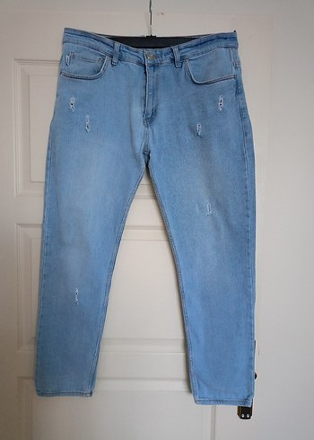 Rahat Kesim Mavi Denim erkek Pantolon - Görsel 6