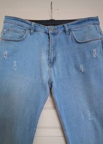 Rahat Kesim Mavi Denim erkek Pantolon - Görsel 3