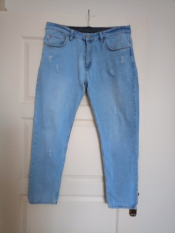 Rahat Kesim Mavi Denim erkek Pantolon - Görsel 2