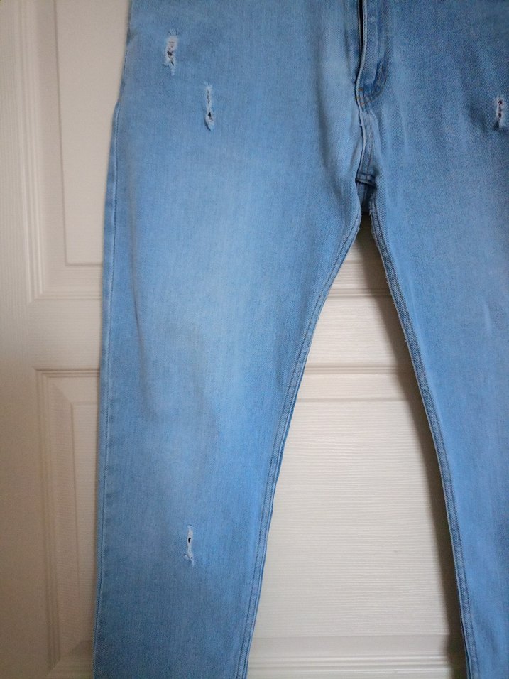 Rahat Kesim Mavi Denim erkek Pantolon - Görsel 4